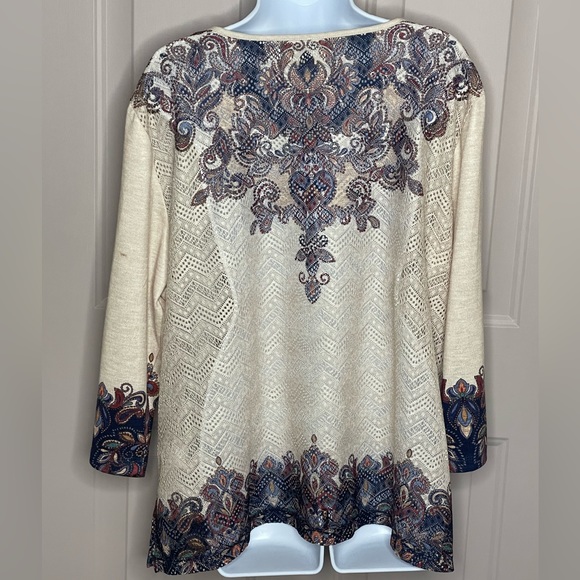 Alfred Dunner Size 2X Lace Back Mandala Design w/ Rhinestones - Picture 2 of 8